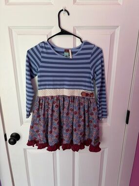 Matilda Jane Light Blue and Navy Striped Top